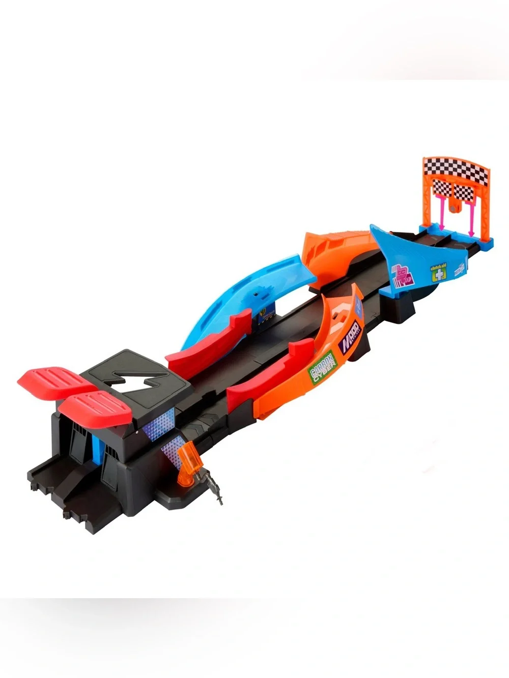 disney pixar cars glow racers launch & criss-cross playset